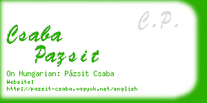 csaba pazsit business card
